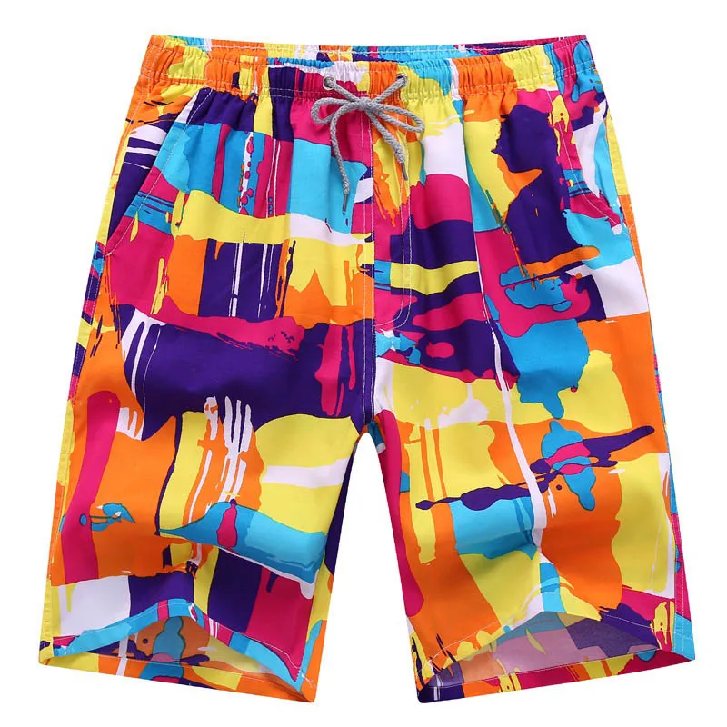 Plus Size L-4XL Mens Swimwear Shorts Trunks Beach Board Shorts Short Pants Swimsuits 5 Colors Mens Summer Casual Printed Shorts