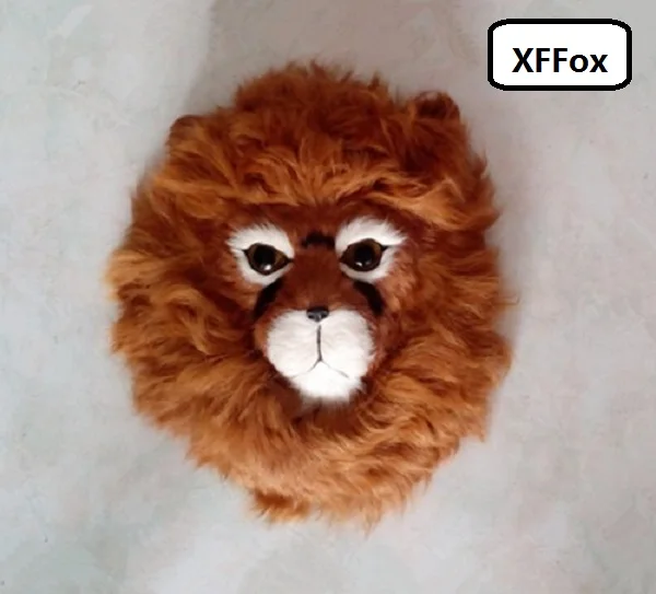 simulation lion head model polyethylene&furs real life lion head wall pandent gift 24x20cm xf961