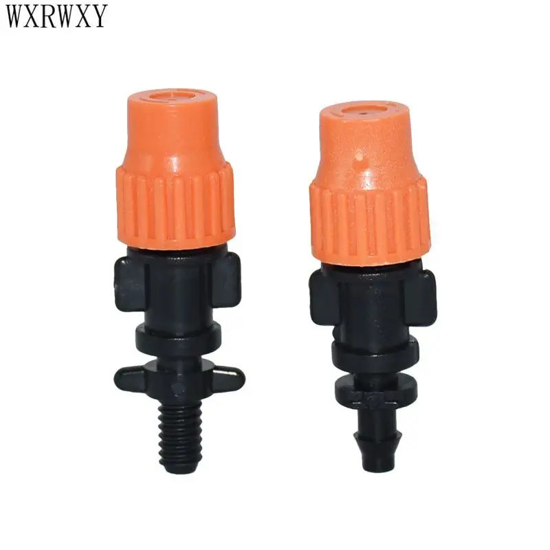 Atomizing water nozzle adjustable Micro Sprinkler Nozzle With Screw Connector 1/4 Inch barb Irrigation Drip Sprinkler 10 Pcs