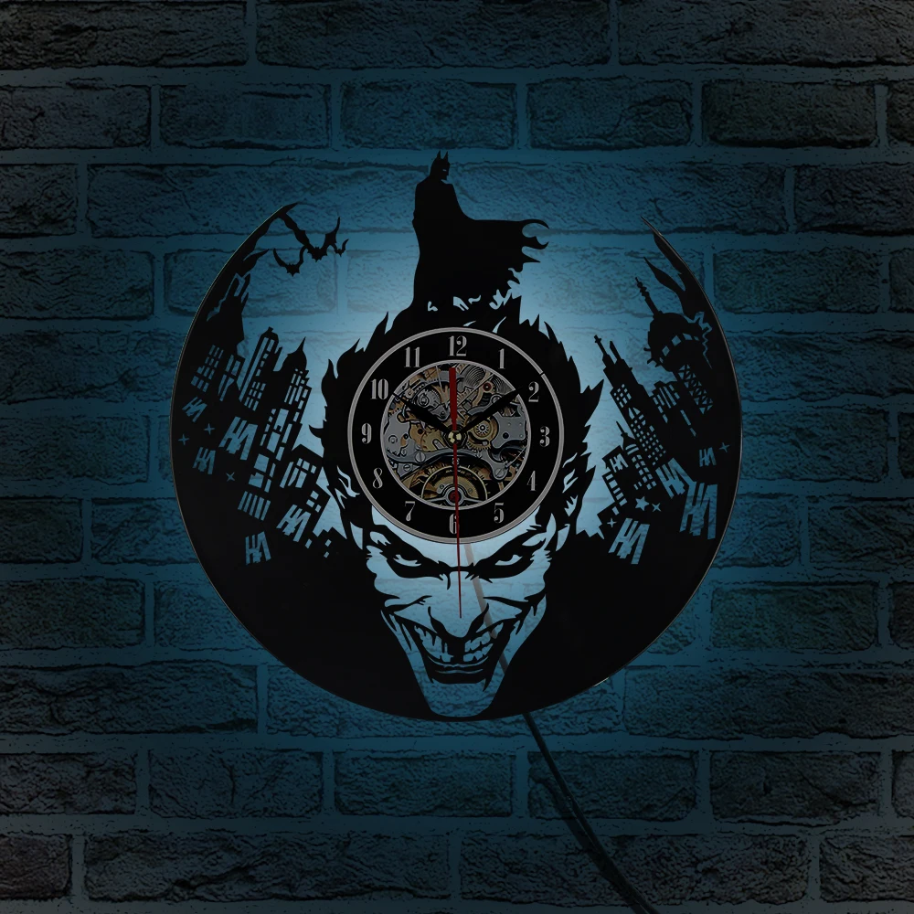Hot Selling Clock LED Lighting Wall Clock Color Changing With Remote Controller Wall Decor LED Vinyl Clock