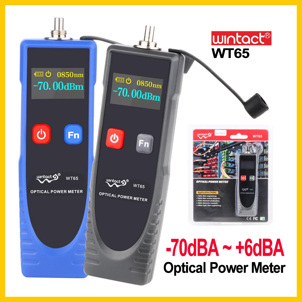 RZ Digital Fiber Optic Power Meter Handheld Network Cable Tester Mini Fault Locator Factor Meter  with 6 Optic Wave Length WT65