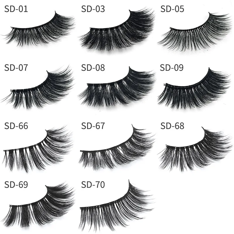 3D Mink Lashes Luxury Hand Made Mink Eyelashes Medium Volume Cruelty Free Mink False Eyelashes Upper Lashes 1 Pair Wholesale 11