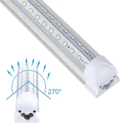 Tubo de bombilla LED T8, luz de techo de 2 pies, 20W, 2000lm, Blanco claro, cubierta lechosa, forma de V Dual, accesorio único integrado