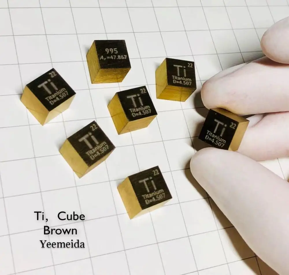 Titanium Cube,10mm Ti Density Cube High Density Element Cube Unique Metal Cube