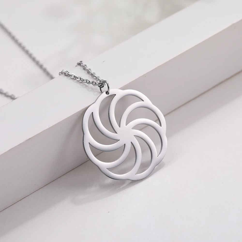 Skyريم الموضة دوامة دوامة قلادة قلادة الفولاذ المقاوم للصدأ المختنق الرقبة سلاسل للنساء الحد الأدنى مجوهرات عيد الحب هدية #4