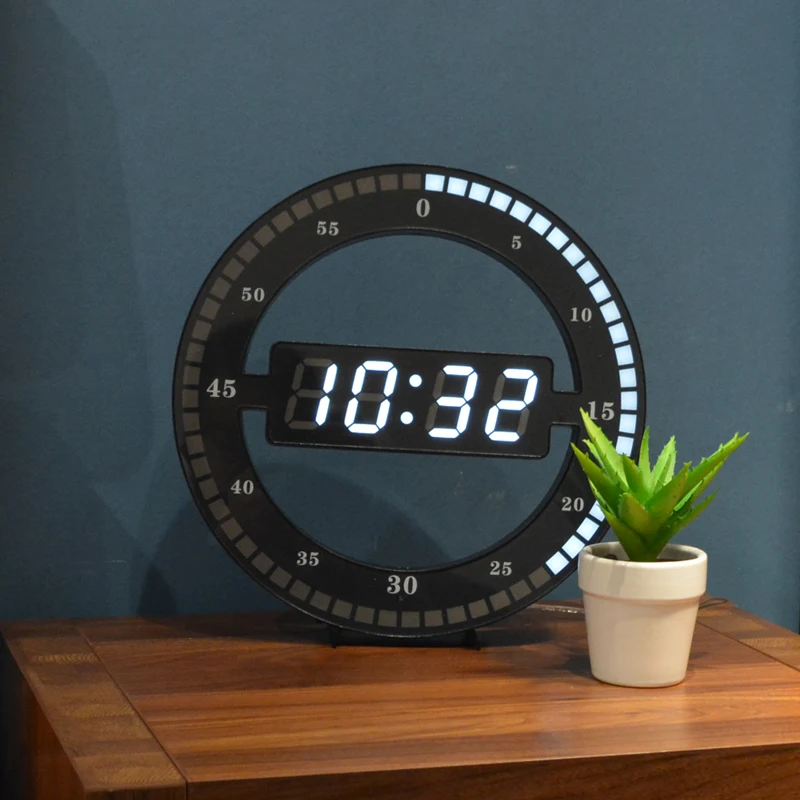 Exquisite digital mute electronic Light seconds wall clock Brief LED luminous home USB powered by clock