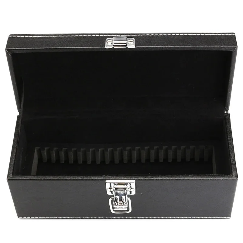 20pcs Coins Slab Storage Box Case Holders Black PU Leather For PCGS NGC Black