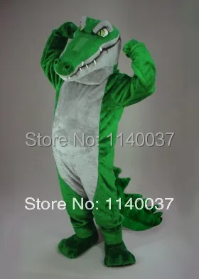 

mascot Long Mouth White Belly Green Crocodile Mascot Outfit Suit,River Animal Mascotte Mascota, Carnival Cosply Costumes