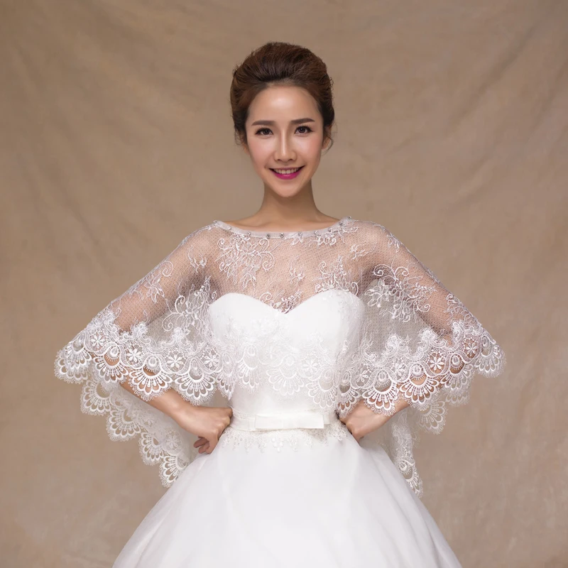 French-style high-quality white / ivory Lace Applique Jacket Wrap for wedding bridal jackets 2016 new hot Wedding Accessories