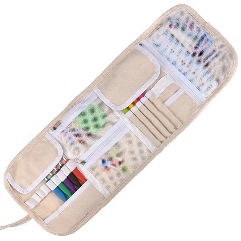 

Looen Owl Style Storage Bag Crochet Hook Pouch Knitting Kit Case Crochet Needles Scissors Ruler Sewing Accessories Organizer