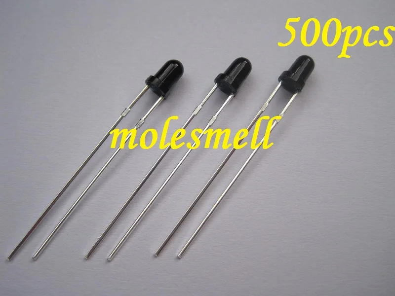 Free shipping 500pcs 3mm 940nm IR infrared Receiving Diode LED Lamp Infrared Receiver Module 3mm black body photosensitive led