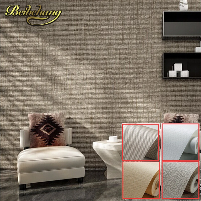 

beibehang wallpaper High Quality Modern Wallpaper Simple texture Wall Paper for walls wall covering Roll Solid Color Beige,White