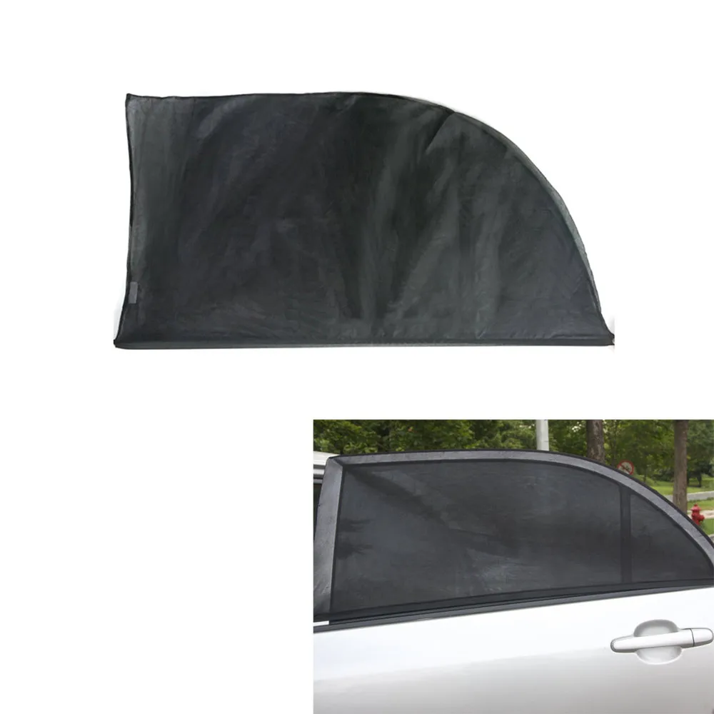 2PCS Universal Adjustable Car Sun Shades UV Protection Window Shield Mesh Cover Car Sun Visor window foil Sunshades XL 126*52cm