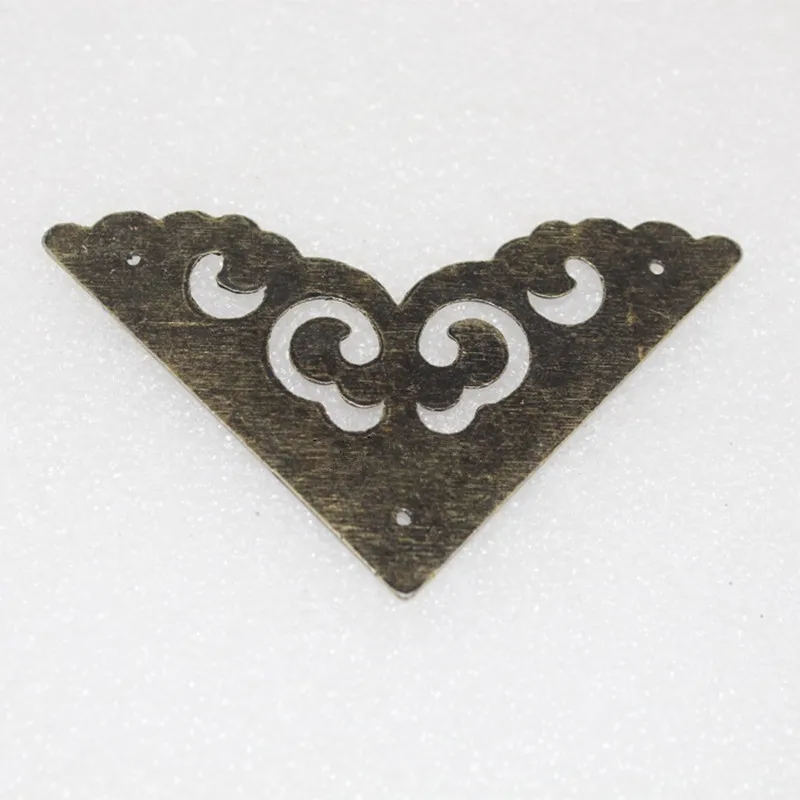 Filigree Triangle Cloud Wraps Cabochon,Ancient Bronze Tone Corner,Flatback Metal Embellishments Scrapbooking,65*65mm,1PC