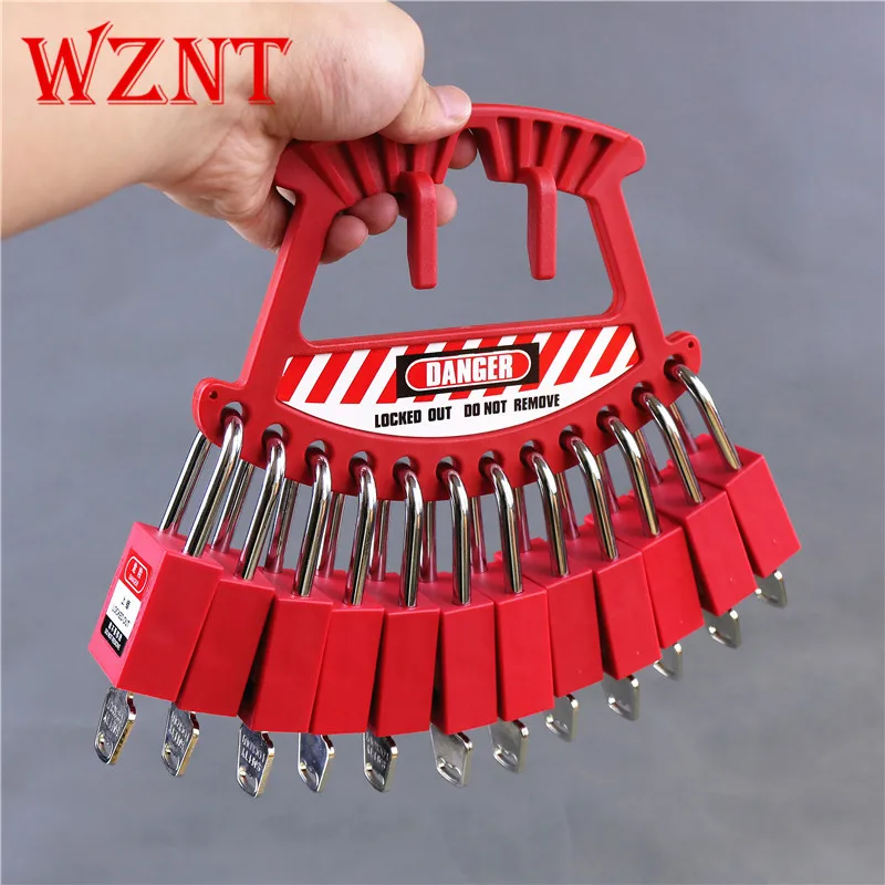 NT-PH01 12 Lock Portable Padlock Rack Lockout Portable safety padlock rack Plastic hanging Portable key management