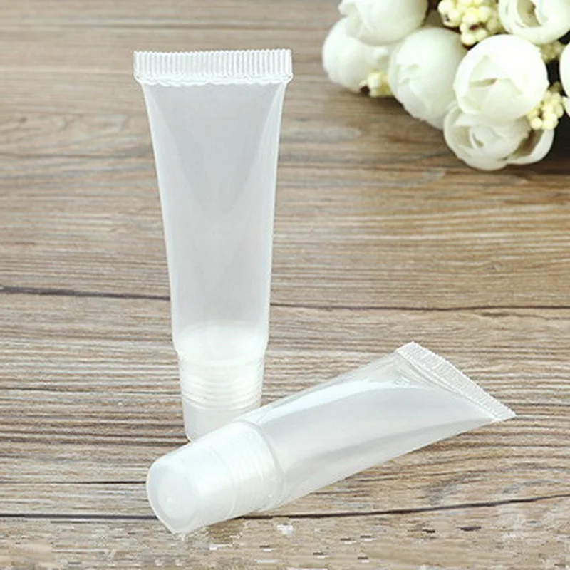 50pcs/Lot 8g Glossy Clear Plastic Cosmetic Eye Cream Bottles Empty Emulsion Hand Cream Packaging Hosepipe Tubes PVC Sub-bottling