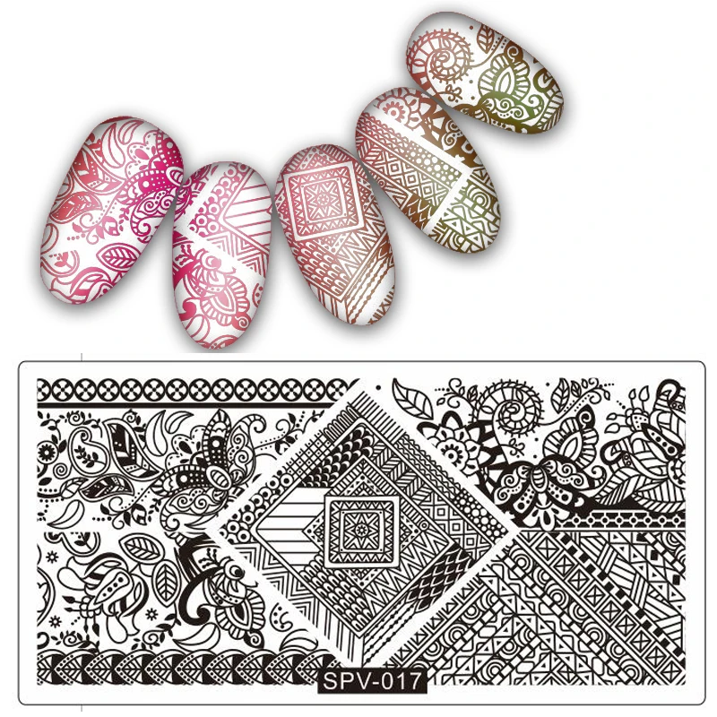 New Plants mandala Flowers Nail Art Stainless Plate Image Stamping Plates DIY Manicure Printing Template Plate Tool