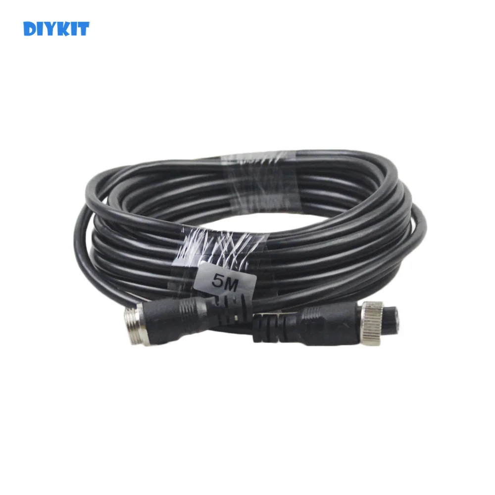 DIYKIT 5/10/15/20 Meters Waterproof 4Pin Connector Extension Cord Power / Video / Signal Cable for Bus / Truck / Car Reversing