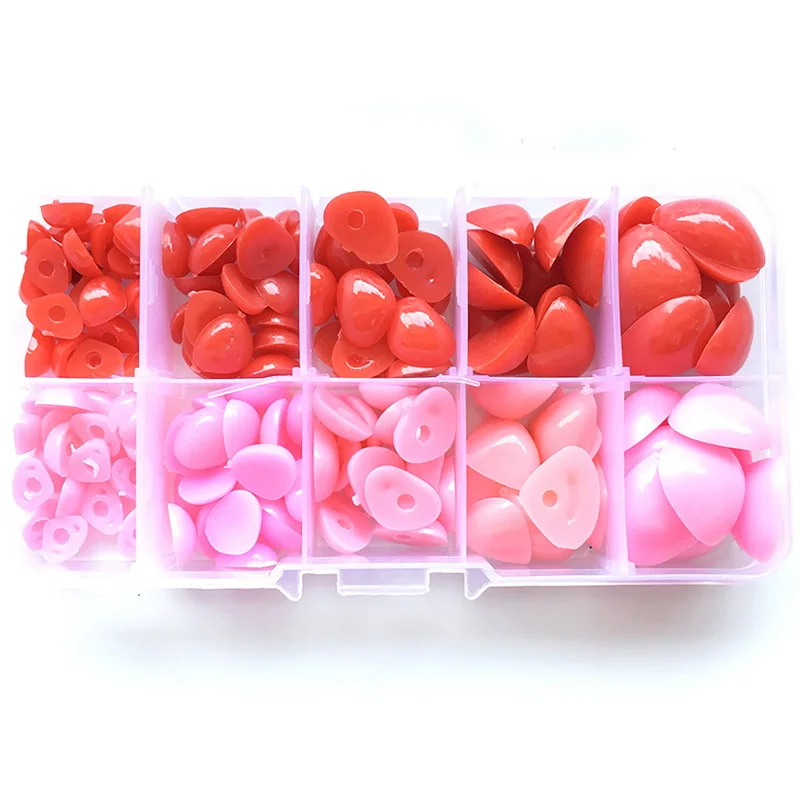 150pcs Flat Noses Black Brown Pink Triangle Safety Nose Plastic for Teddy Bear Dolls Nose Amigurumi Making Accessories Toy Nose