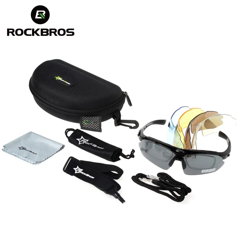 ROCKBROS Bike Glasses Eyewear Polarized Cycling Glasses 5 Lens UV400 Proof Sport glasses Outdoor Sport Bicycle Sunglasses Frame