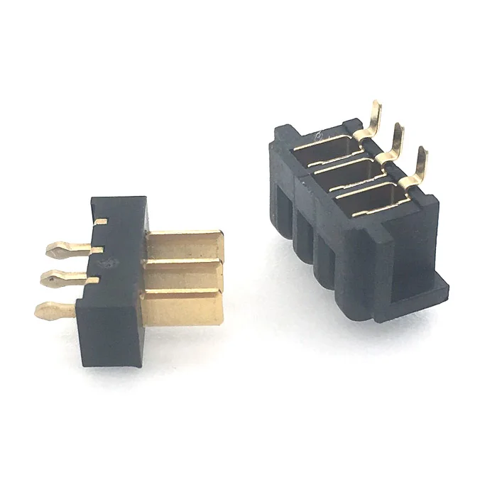 3PIN battery connector contact pitch 2.5mm 180 degree bend foot male and female plug