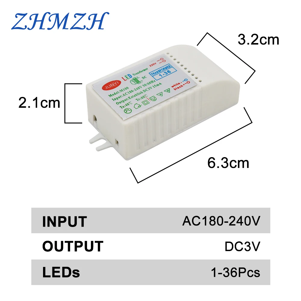 1-36pcs leds Electronic Transformer LED Controller Power Supply LED Driver 220V To DC3V 15mA Low-Voltage For Straw Hat Lamp Bead