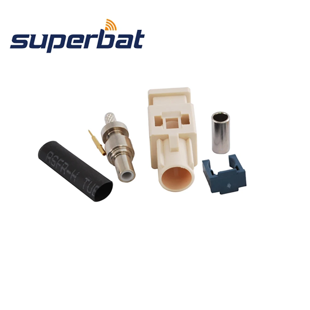 Superbat 10 Chiếc Fakra Cổng Kết Nối Lọn Uốn Nam Áp Dụng Cho Đài Phát Thanh Với Phantom Cung Cấp Phiên Bản Dài Cho Cáp RG316 RG174 LMR100