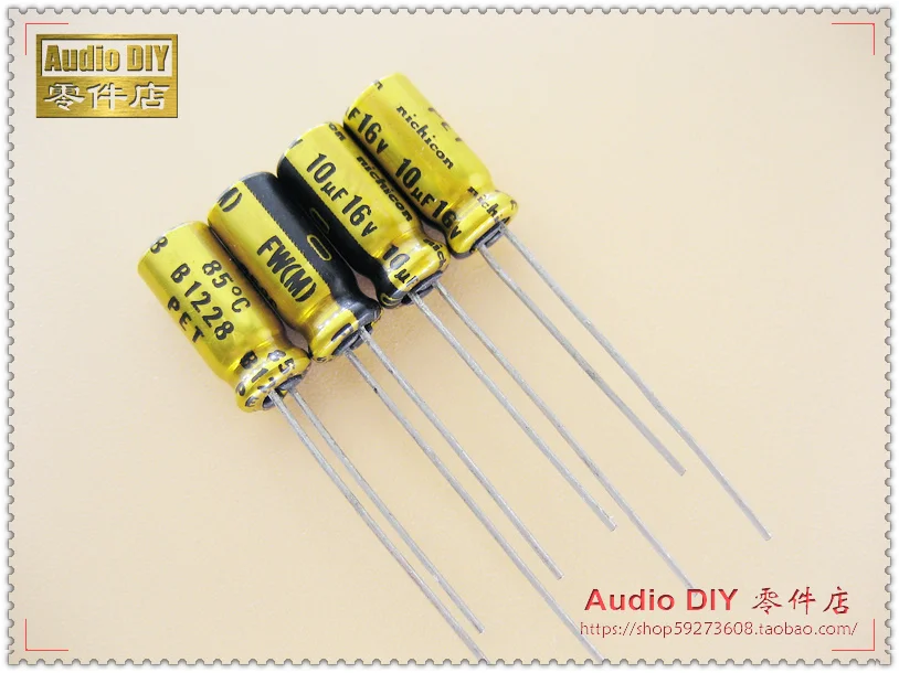 Imagem -02 - Venda Quente 30 Peças 50 Peças Nichicon Série fw 10uf 16v Capacitores Eletrolíticos de Áudio 2023