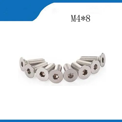 

Free shipping100pcs DIN7991 M4 x 8 A2 Stainless Steel Screw Hexagon Hex Socket Countersunk Head Cap Screwsstainless nails,bolts