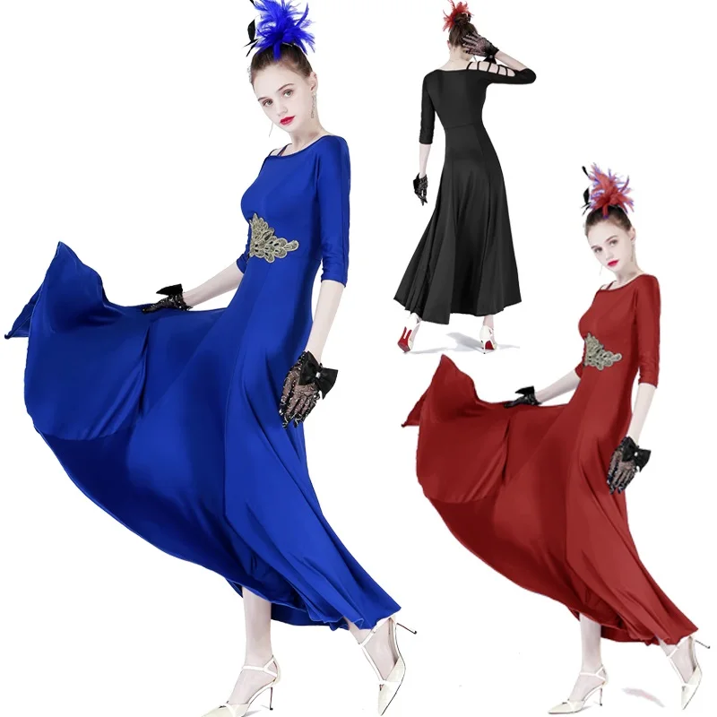 waltz dresses dance ballroom dance dress women ballroom practice wear spanish flamenco dress dance costumes women long dress