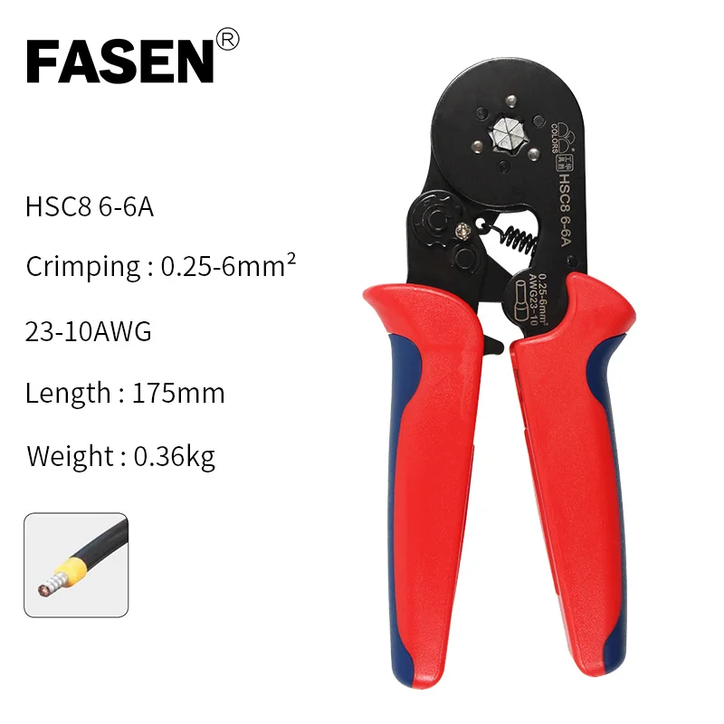 6-16mm 10-5 AWG High Quality Precision Wire Connector Crimp Pliers VE Tube Bootlace Terminal Tool  HSC8 6-4 6-6 16-4