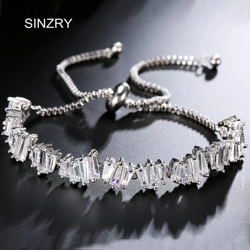 SINZRY jewelry Gold color irregular geometry cubic zirconia charm bracelets middle east hot CZ charm bracelet for women