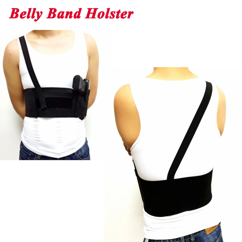 Tactical Concealed Belly Band Gun Pistol Holster 3 Size Choice Flexible Gun Carry Belt Holster