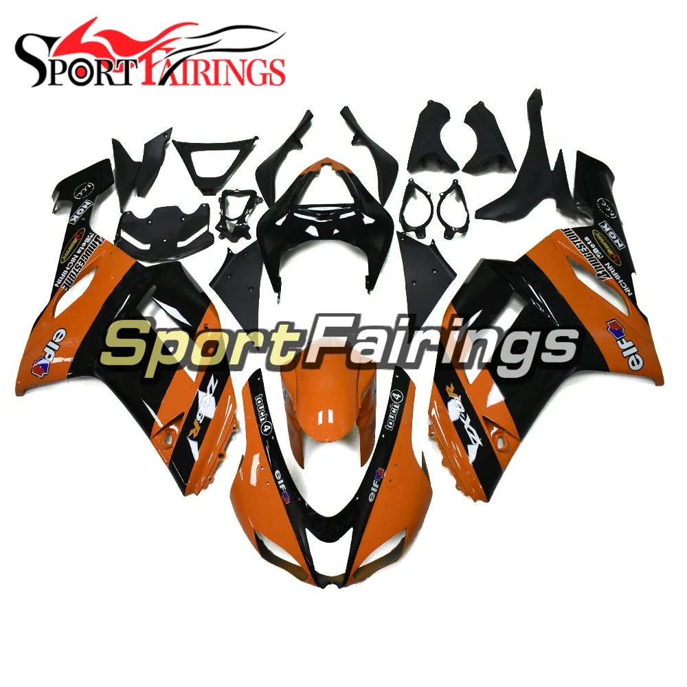 

Full Body Kits for Kawasaki ZX-6R 2007 2008 ABS Plastic Injection Hulls Motorcycle ZX-6R 07 08 Carenes Orange Black Body Frames