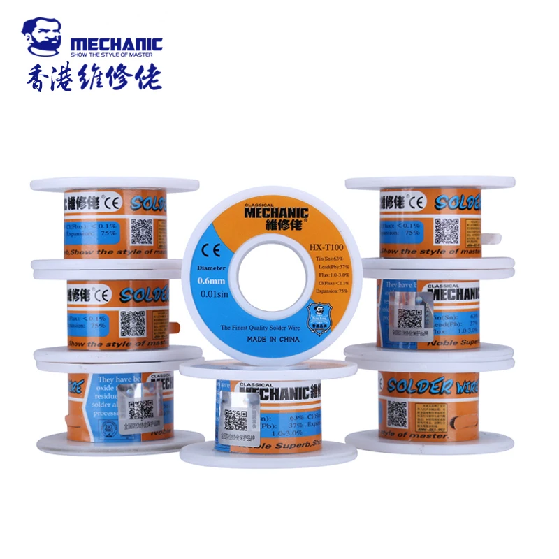 MECHANIC Rosin Core Solder Wire Flux 1.0-3.0% Tin Wire 0.2/0.3/0.4/0.5/0.6/0.8mm 55g Soldering Wire BGA Welding Tools