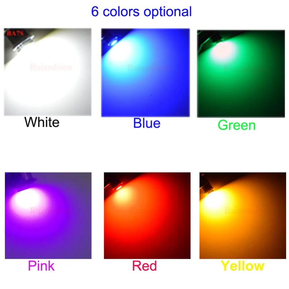 Lâmpada ba7s para painel de controle, 4 unidades, t7 focos dc 6v 12v 5050 1smd largura lâmpada indicadora 7 cores luz led