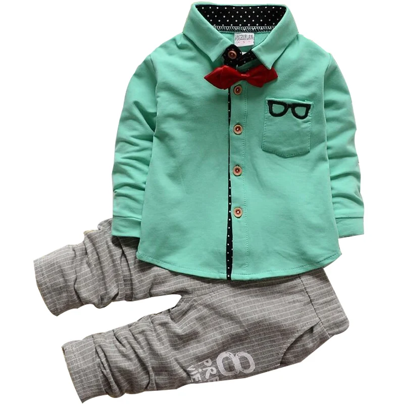 Toddler Boys Gentleman Clothes Set Kids Top T Shirt Blouse Stripe Pants Children Clothing Set Infant Birthday Christmas Costumes