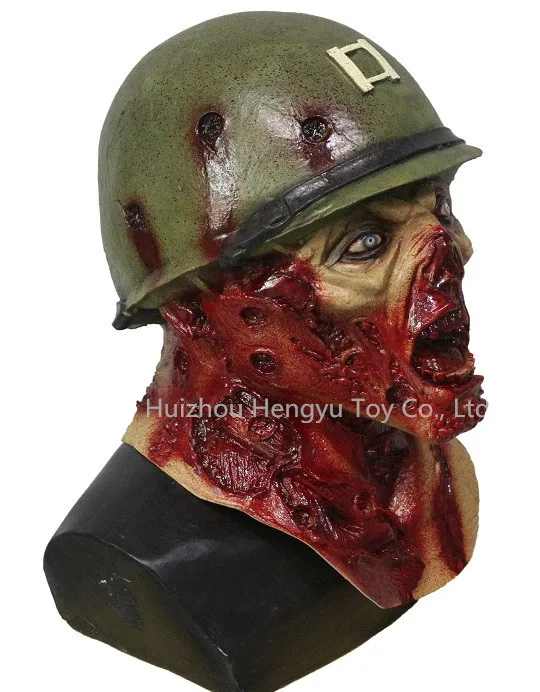 Realistic Latex Zombie Mask Rubber Halloween Demon Soldier Army Captain Lester Mask Movie Quality Fancy Dress