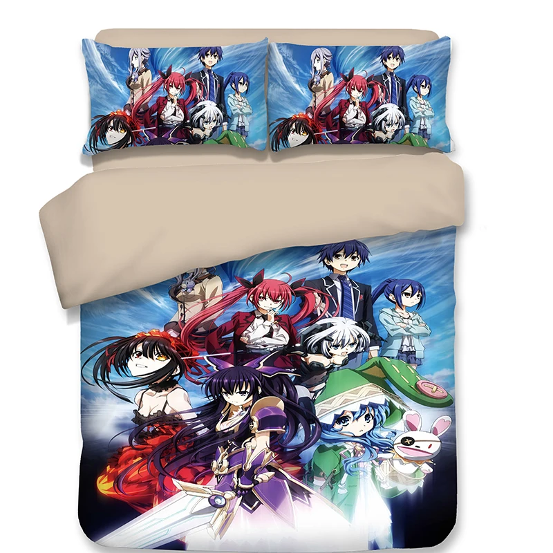 Imagem -06 - Conjunto de Cama Anime com Capa de Edredão e Fronha Data Viva Tokisaki Kurumi Consolador Luxo Capa de Edredão Fronha