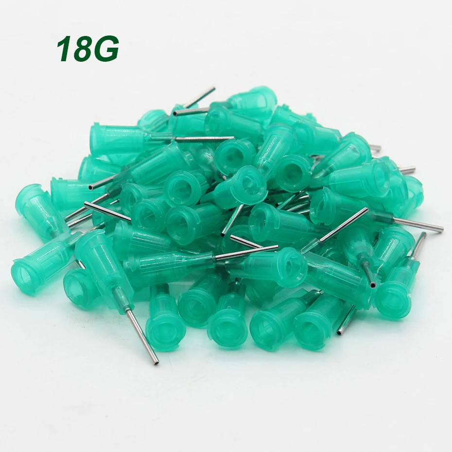 

100pcs 18G Precision passivated S.S. Dispense Tip with PP Safetylok hub, 0.5" Tubing Length glue dispenser needles DropShipping