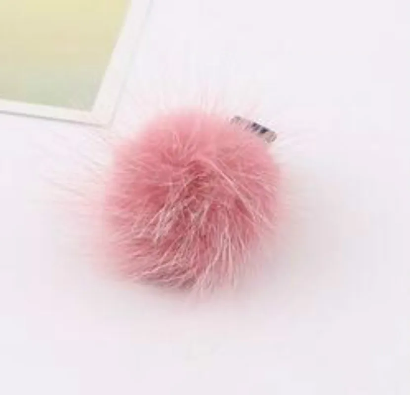 10pcs/Lot Vintage Hairpins Real Mink Fur PomPom Hair Accessories Claw Handmade for Girl kids women Children Hair Clips Clip