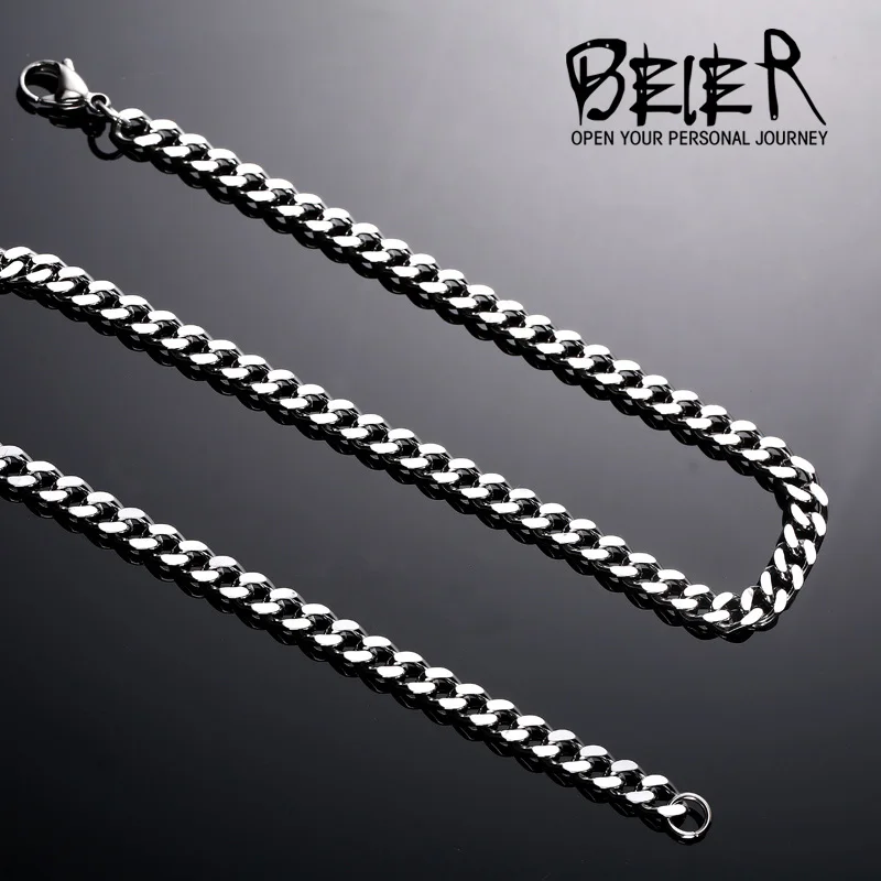 Stainless Man\'s High Quality Fashion Wave For Man Titanium Steel Necklace Chain BN1029