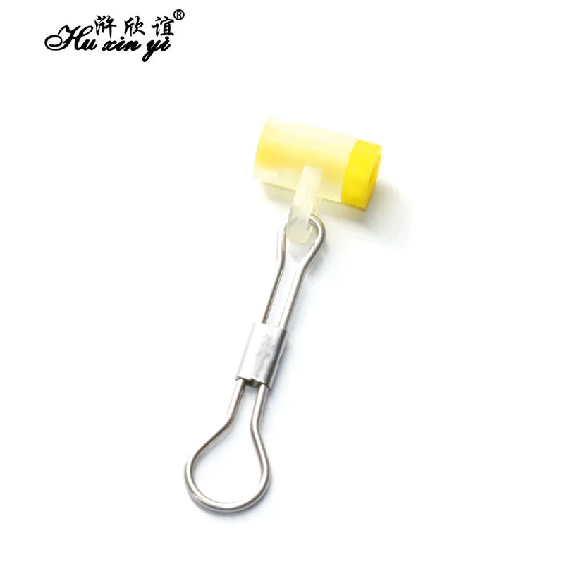 HXY 20PCS Safety stainless steel snap sea fishing swivels connector rotating plastic head balance fork fishing hook accessories