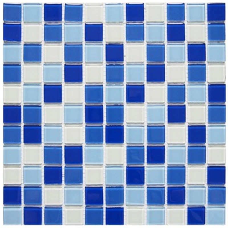 Blue Green Candy Color Crystal Glass Mosaic Tile for Kid's Room Swimming Pool Shower Room Washroom Restroom Washbasin Backsplash