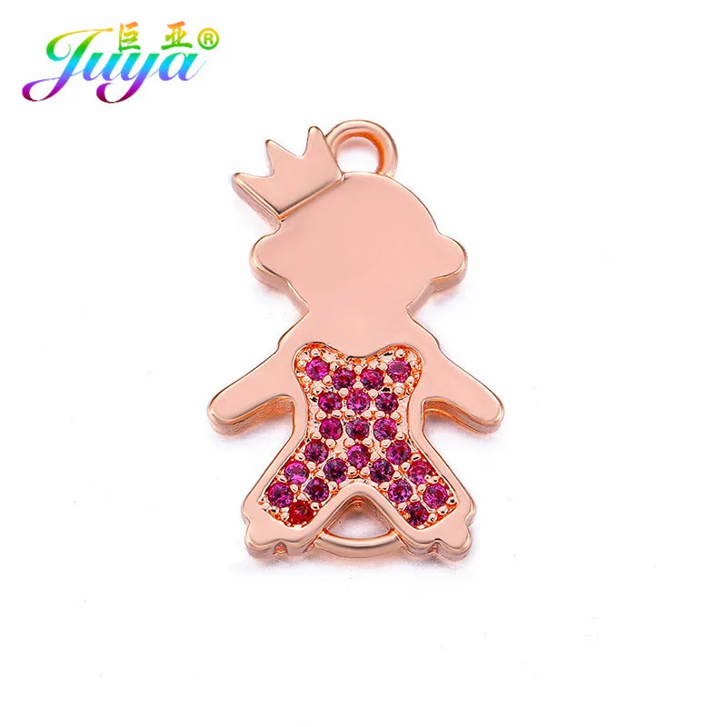 Juya Supplies For Jewelry Material DIY Gold Figure Boy Girl Charm Connectors Accessories For Fashion Bracelets Earrings Making