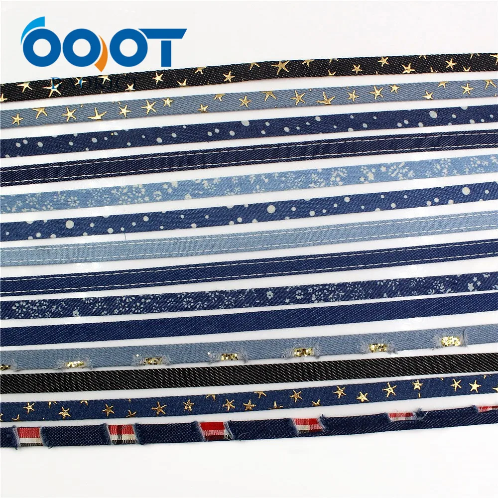 OOOT BAORJCT I-19413-983, 3/8 \'\', 5 metri ponticello denim tessuto di serie, nastro l\'artigianato di prua cap accessori e FAI DA TE decorazioni