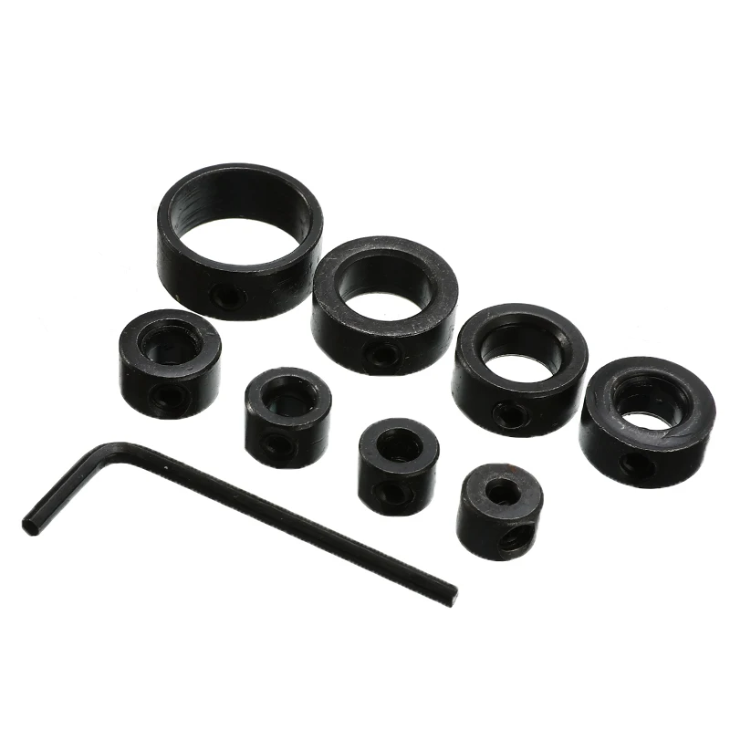 3-12mm broca bit ferramentas 8 pçs/set profundidade parar colar anel positioner espaçamento anel localizador ferramentas para trabalhar madeira com hex chave