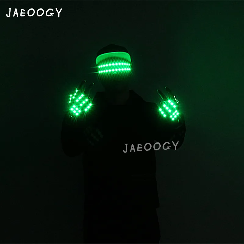 LED Flashing Gloves and Glasses, Suitable for Music, DJ, Bar Parties, Fluorescent Shows, Stage Props