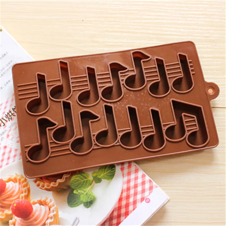 New Musical Note Silicone Chocolate Mold 14-Holes Cake Decorating Bakeware Cooking Tools  D963