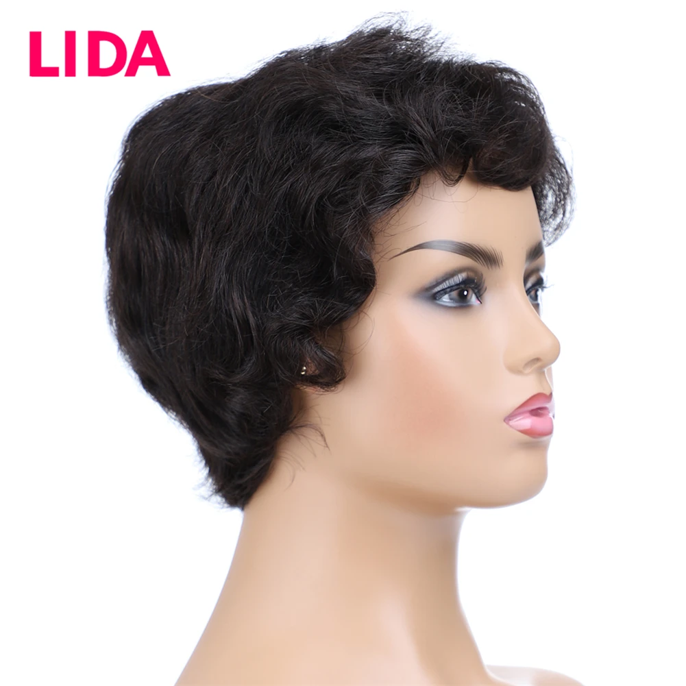 LIDA Brazilian Human Hair Non-Remy Wig 150% Density Fantasy Wave Women Wig All Colors Avilable